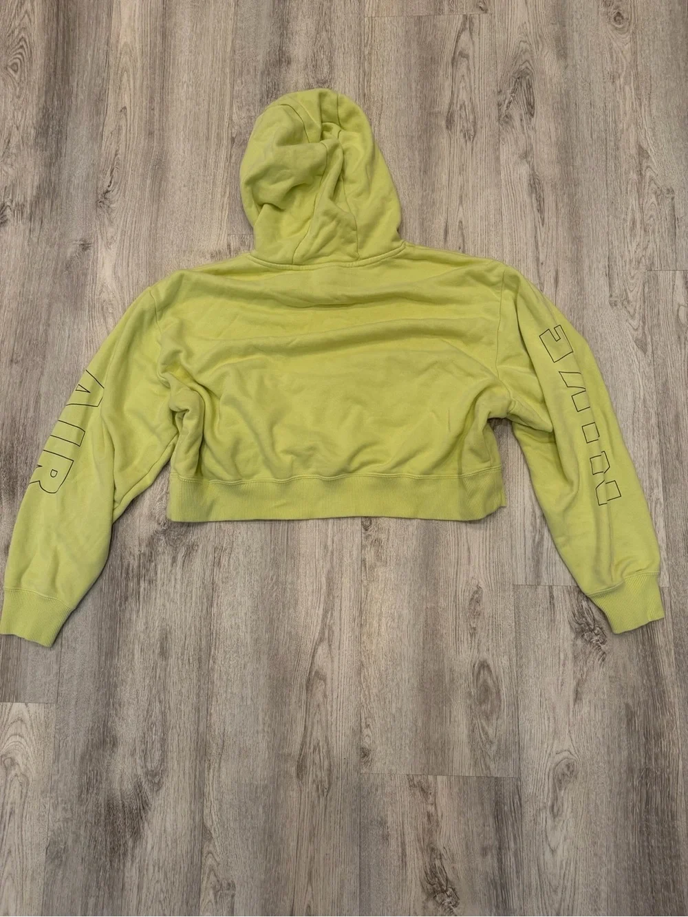 Nike Air Cropped Hoodie Lime Green Yellow Logo Sweatshirt Large